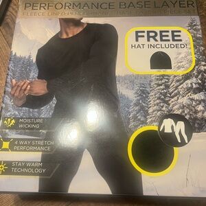 Body Glove Black Performance Base Layer Set with Free Hat